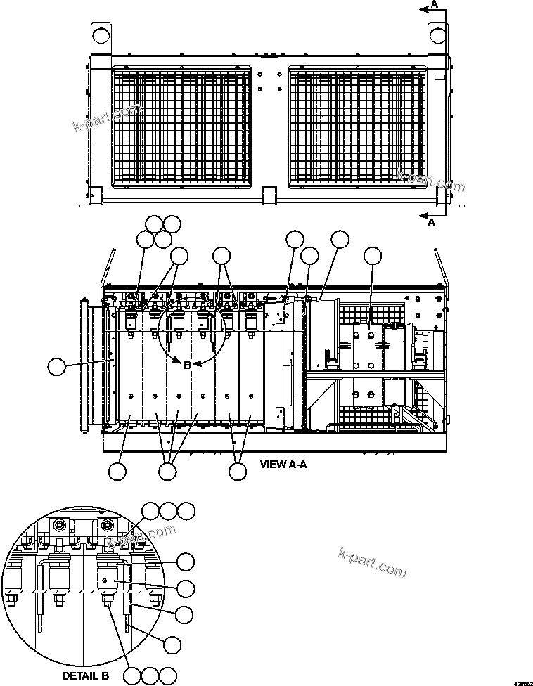 Komatsu parts book diagram for AFE57-FW 830E-1AC S/N A30761  WABUSH: RETARDING GRID  4/6   PC3170