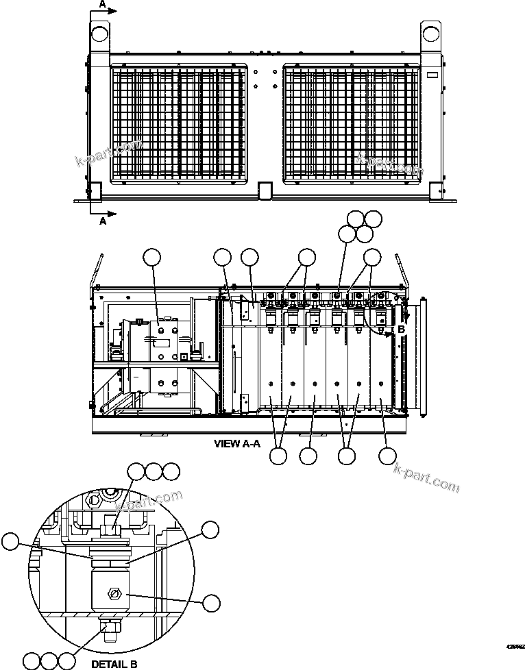 Komatsu parts book diagram for AFE57-FW 830E-1AC S/N A30761  WABUSH: RETARDING GRID  5/6   PC3170