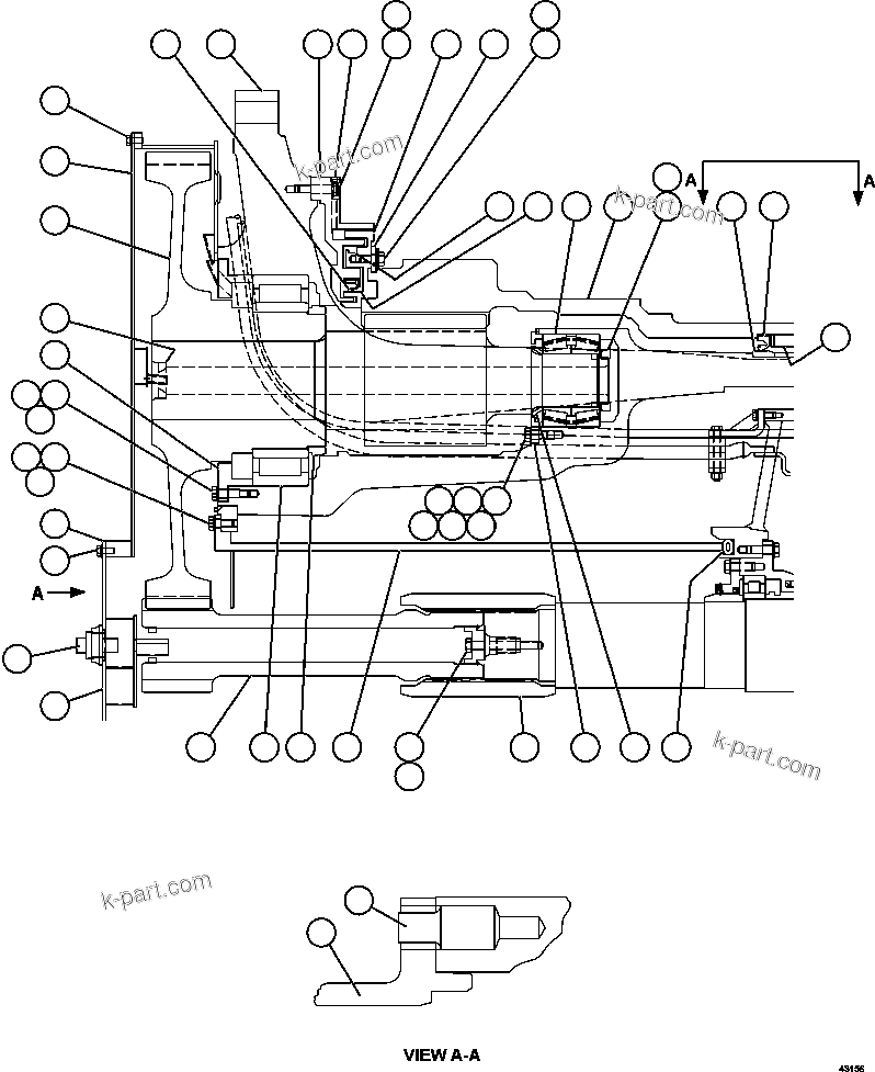 Komatsu parts book diagram for AFE57-FW 830E-1AC S/N A30761  WABUSH: WHEEL MOTOR  1/8   PC3159