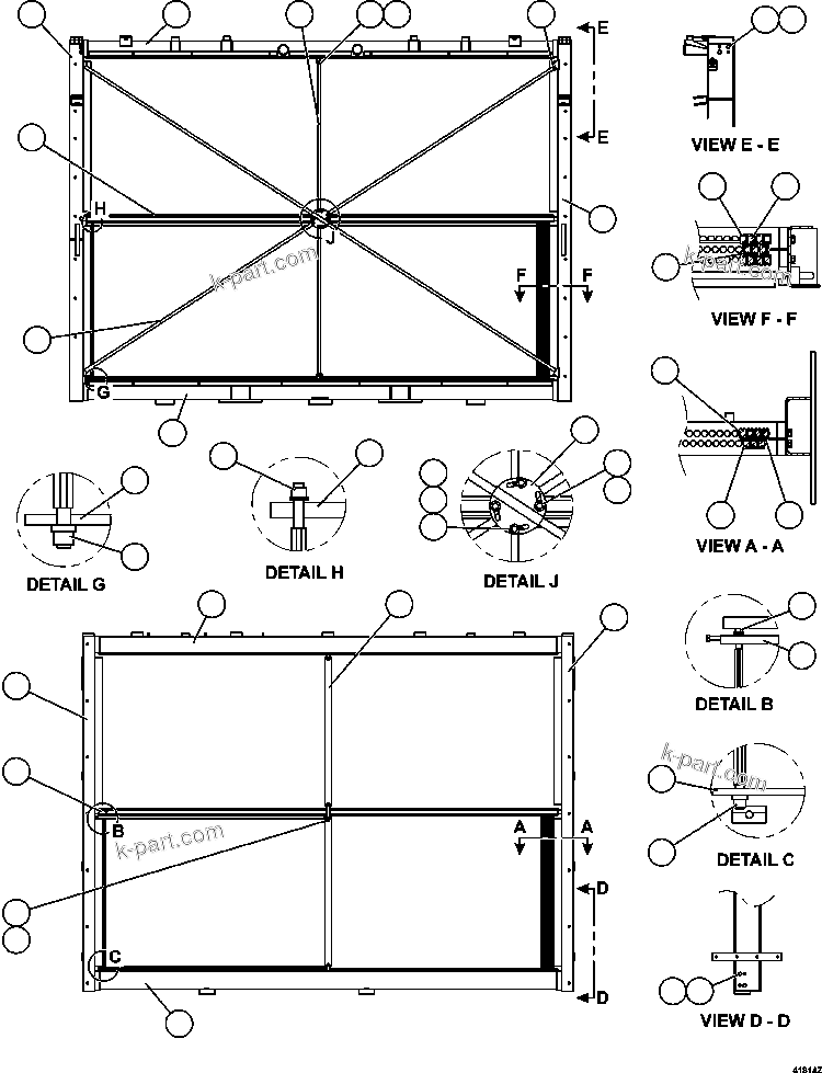 Komatsu parts book diagram for AFE57-GH 830E-1AC S/N A30822 - A30823 & A30831 - A30833 KONKOLA COPPER: LOW & HIGH TEMPERATURE CORES