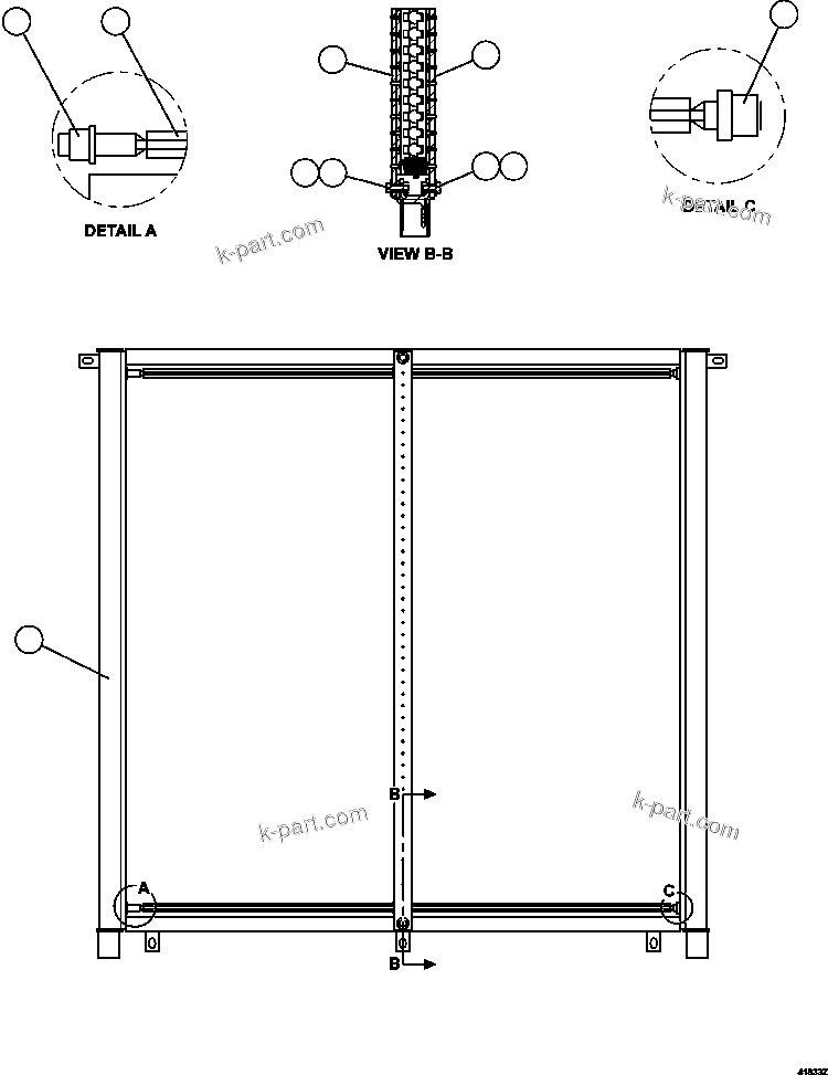 Komatsu parts book diagram for AFE57-GH 830E-1AC S/N A30822 - A30823 & A30831 - A30833 KONKOLA COPPER: FUEL COOLER