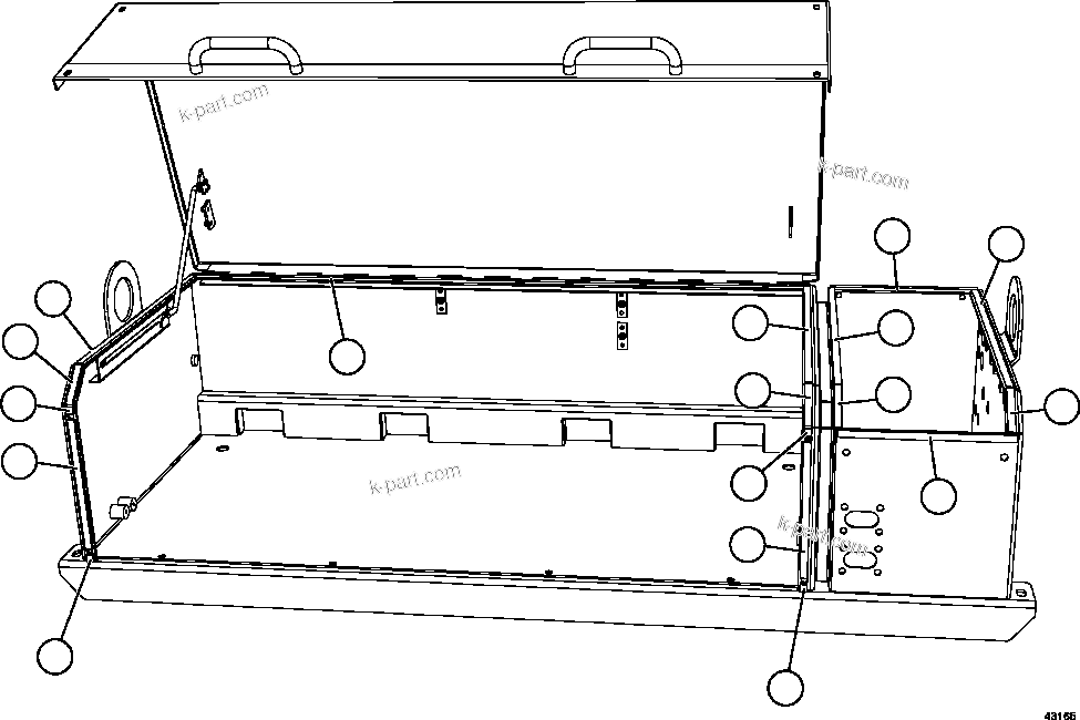 Komatsu parts book diagram for AFE57-GH 830E-1AC S/N A30822 - A30823 & A30831 - A30833 KONKOLA COPPER: BATTERY BOX    3/6