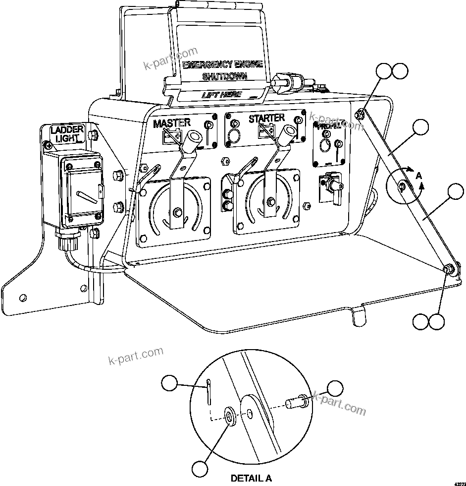 Komatsu parts book diagram for AFE57-GH 830E-1AC S/N A30822 - A30823 & A30831 - A30833 KONKOLA COPPER: ISOLATION BOX   3/3     XB5731