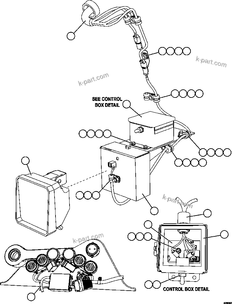 Komatsu parts book diagram for AFE57-GH 830E-1AC S/N A30822 - A30823 & A30831 - A30833 KONKOLA COPPER: AXLE SERVICE LIGHT