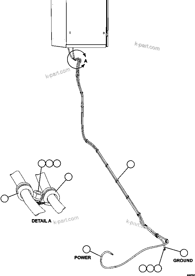 Komatsu parts book diagram for AFE57-GH 830E-1AC S/N A30822 - A30823 & A30831 - A30833 KONKOLA COPPER: AUXILIARY CONTROL CABINET POWER WIRING