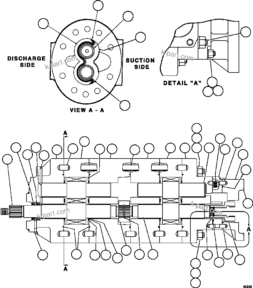 Komatsu parts book diagram for AFE57-GH 830E-1AC S/N A30822 - A30823 & A30831 - A30833 KONKOLA COPPER: HOIST PUMP ASSEMBLY               PB8761