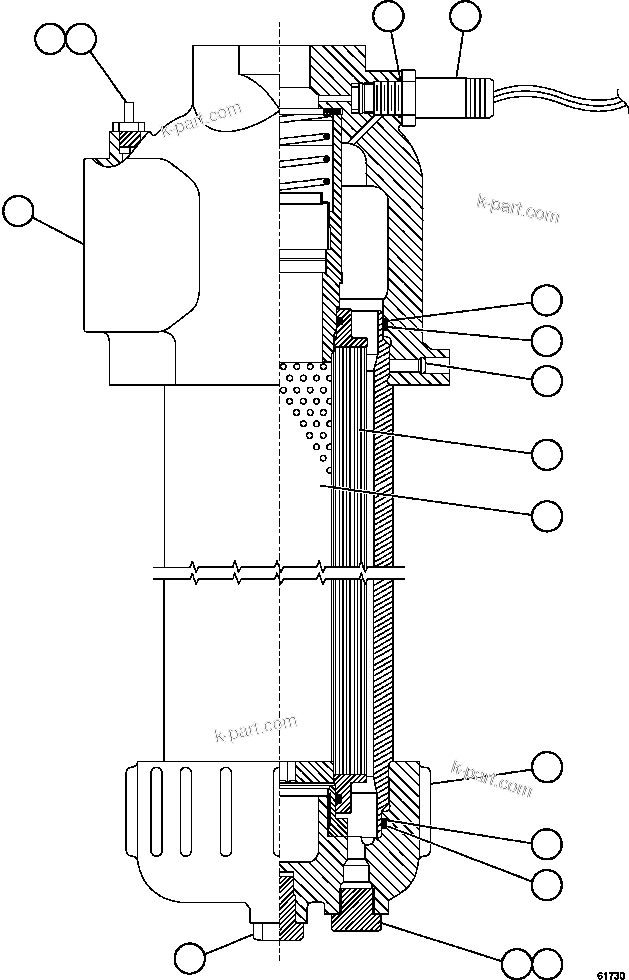 Komatsu parts book diagram for AFE57-GH 830E-1AC S/N A30822 - A30823 & A30831 - A30833 KONKOLA COPPER: HYDRAULIC FILTER - HOIST     XB3937