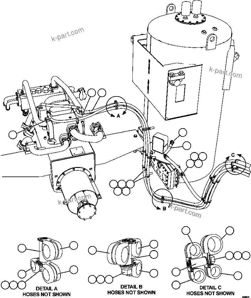 Komatsu parts book diagram for AFE57-GH 830E-1AC S/N A30822 - A30823 & A30831 - A30833 KONKOLA COPPER: HYDRAULIC CABINET PIPING