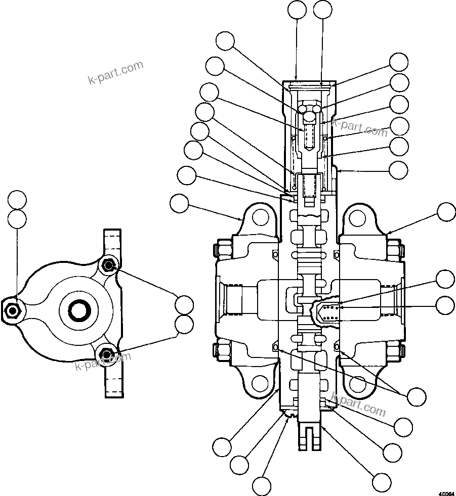 Komatsu parts book diagram for AFE57-GH 830E-1AC S/N A30822 - A30823 & A30831 - A30833 KONKOLA COPPER: HOIST PILOT VALVE ASSEMBLY               PB6922