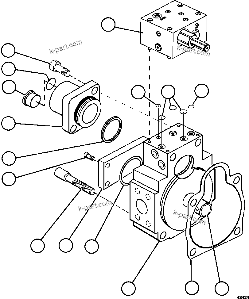 Komatsu parts book diagram for AFE57-GH 830E-1AC S/N A30822 - A30823 & A30831 - A30833 KONKOLA COPPER: STEERING PUMP HOUSING (REAR)      58B-60-00080