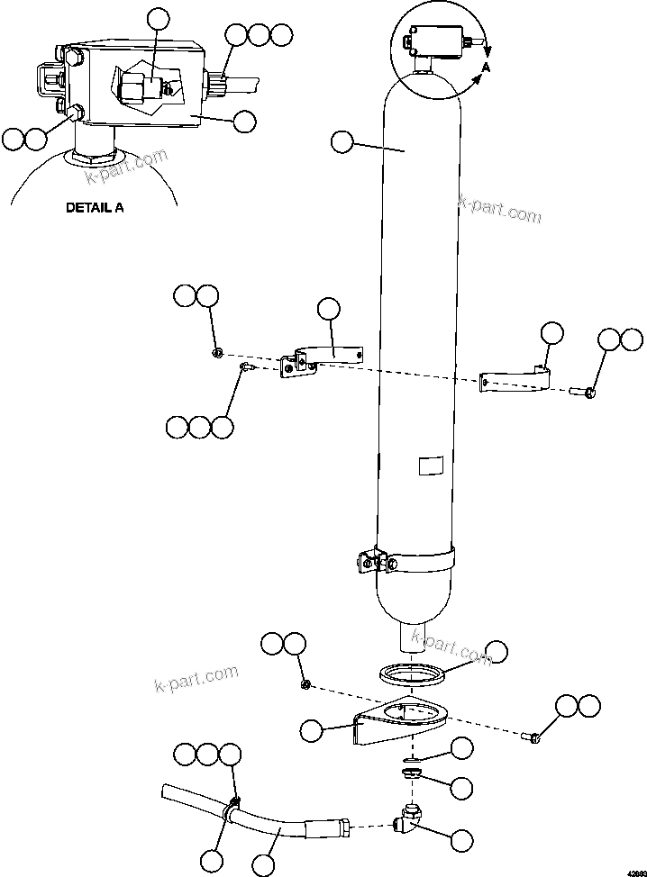 Komatsu parts book diagram for AFE57-GH 830E-1AC S/N A30822 - A30823 & A30831 - A30833 KONKOLA COPPER: STEERING ACCUMULATOR INSTALLATION