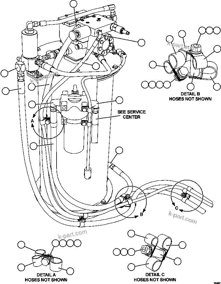 Komatsu parts book diagram for AFE57-GH 830E-1AC S/N A30822 - A30823 & A30831 - A30833 KONKOLA COPPER: AUTOMATIC LUBRICATION - PUMP PIPING
