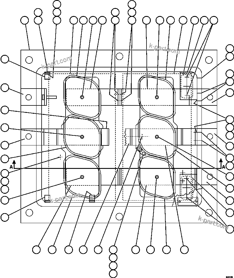 Komatsu parts book diagram for AFE57-GH 830E-1AC S/N A30822 - A30823 & A30831 - A30833 KONKOLA COPPER: PANEL - A.F.S.E.  1/2         58B-43-00220