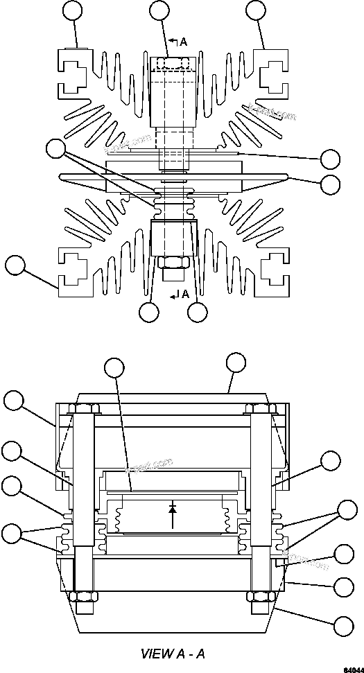 Komatsu parts book diagram for AFE57-GH 830E-1AC S/N A30822 - A30823 & A30831 - A30833 KONKOLA COPPER: DIODE/HEAT SINK ASSEMBLY          GE0558