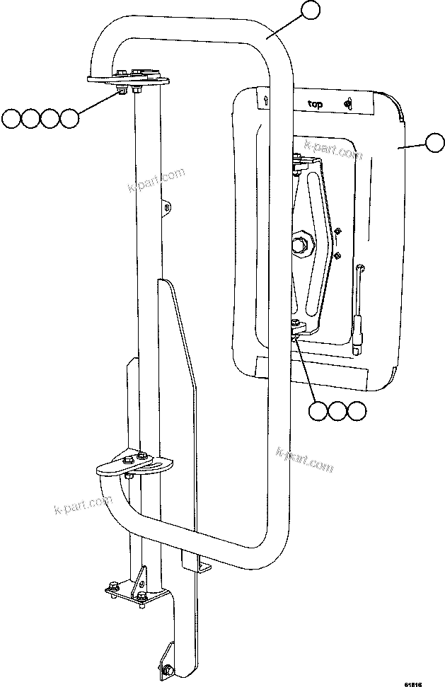 Komatsu parts book diagram for AFE57-GK 830E-1AC S/N A30840 - A30841  HIBBING TACONITE: LH MIRROR INSTALLATION