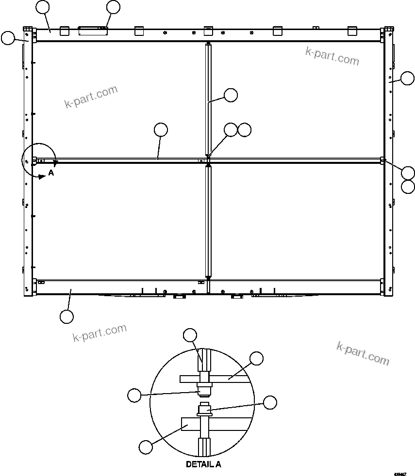 Komatsu parts book diagram for AFE57-GK 830E-1AC S/N A30840 - A30841  HIBBING TACONITE: AFTER COOLER RADIATOR    XA5354