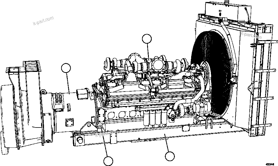 Komatsu parts book diagram for AFE57-GK 830E-1AC S/N A30840 - A30841  HIBBING TACONITE: POWERTRAIN INSTALLATION