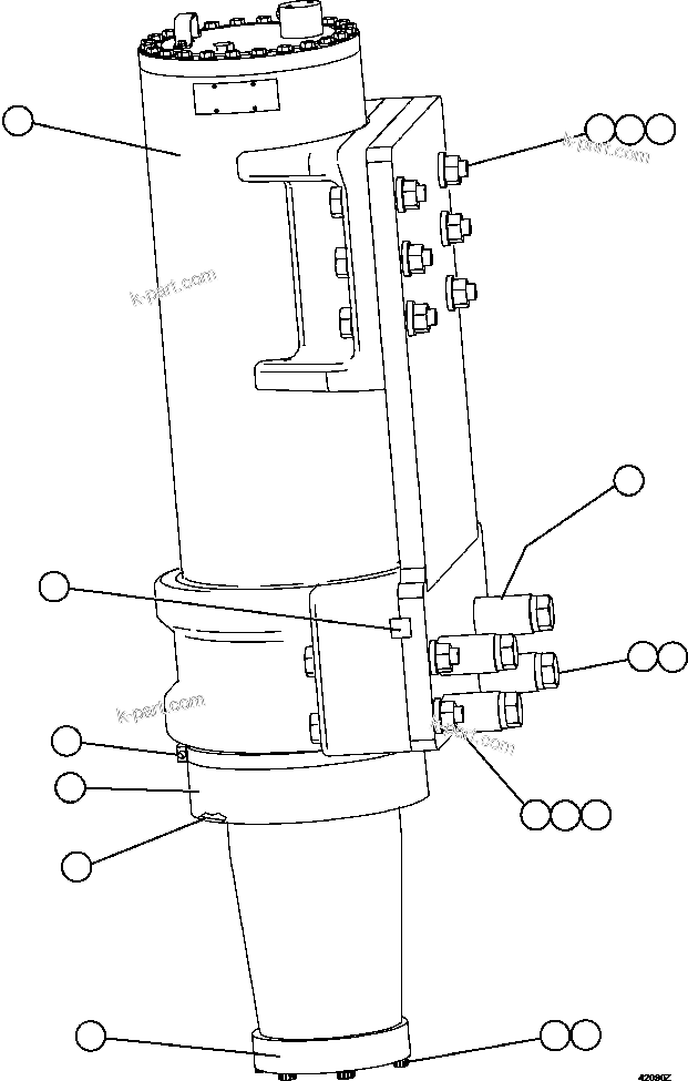 Komatsu parts book diagram for AFE57-GK 830E-1AC S/N A30840 - A30841  HIBBING TACONITE: FRONT SUSPENSION INSTALLATION