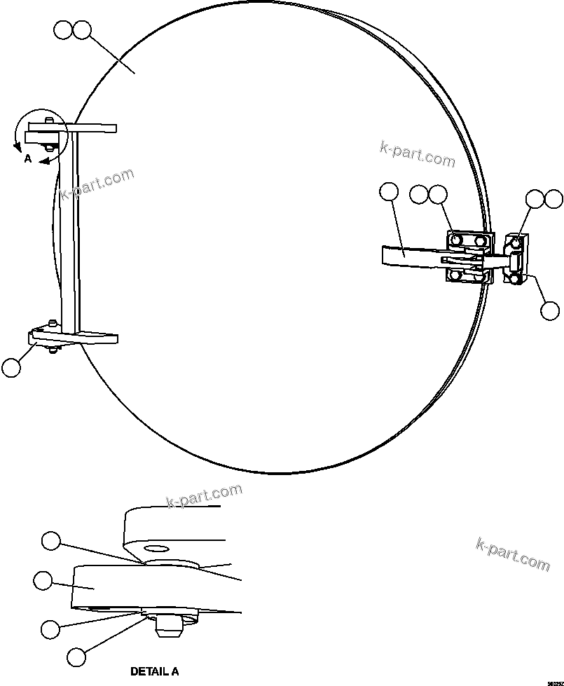 Komatsu parts book diagram for AFE57-GK 830E-1AC S/N A30840 - A30841  HIBBING TACONITE: REAR HATCH COVER INSTALLATION
