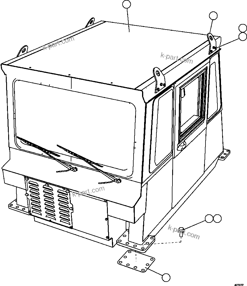 Komatsu parts book diagram for AFE57-GK 830E-1AC S/N A30840 - A30841  HIBBING TACONITE: CAB MOUNTING