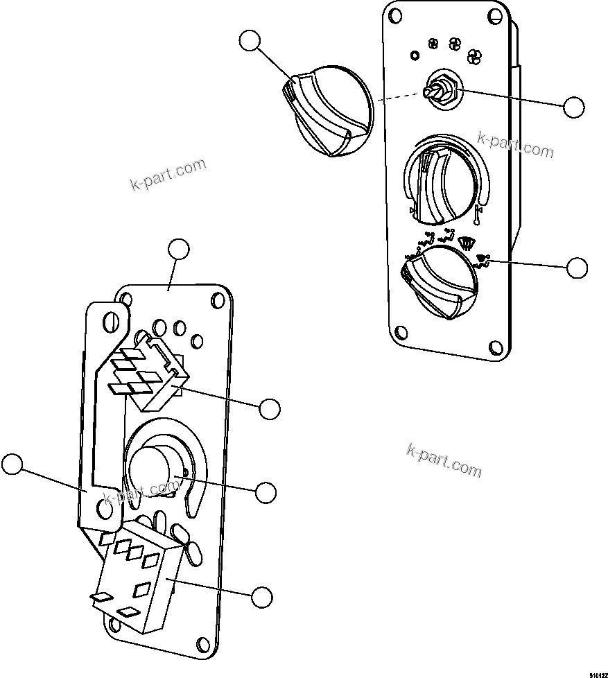 Komatsu parts book diagram for AFE57-GK 830E-1AC S/N A30840 - A30841  HIBBING TACONITE: CONTROL PANEL SWITCH        EL5676