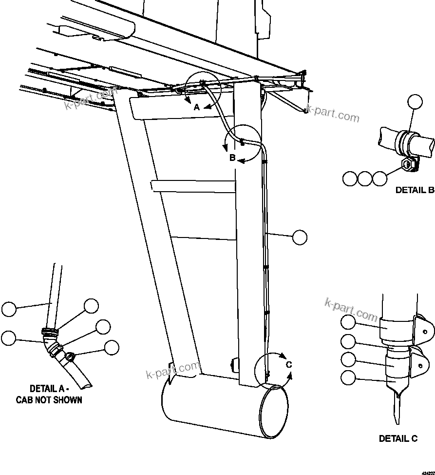 Komatsu parts book diagram for AFE57-GK 830E-1AC S/N A30840 - A30841  HIBBING TACONITE: HEATER/AC DRAIN HOSE INSTALLATION