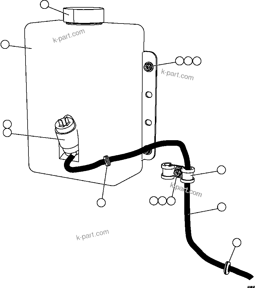 Komatsu parts book diagram for AFE57-GK 830E-1AC S/N A30840 - A30841  HIBBING TACONITE: WINDSHIELD WASHER INSTALLATION