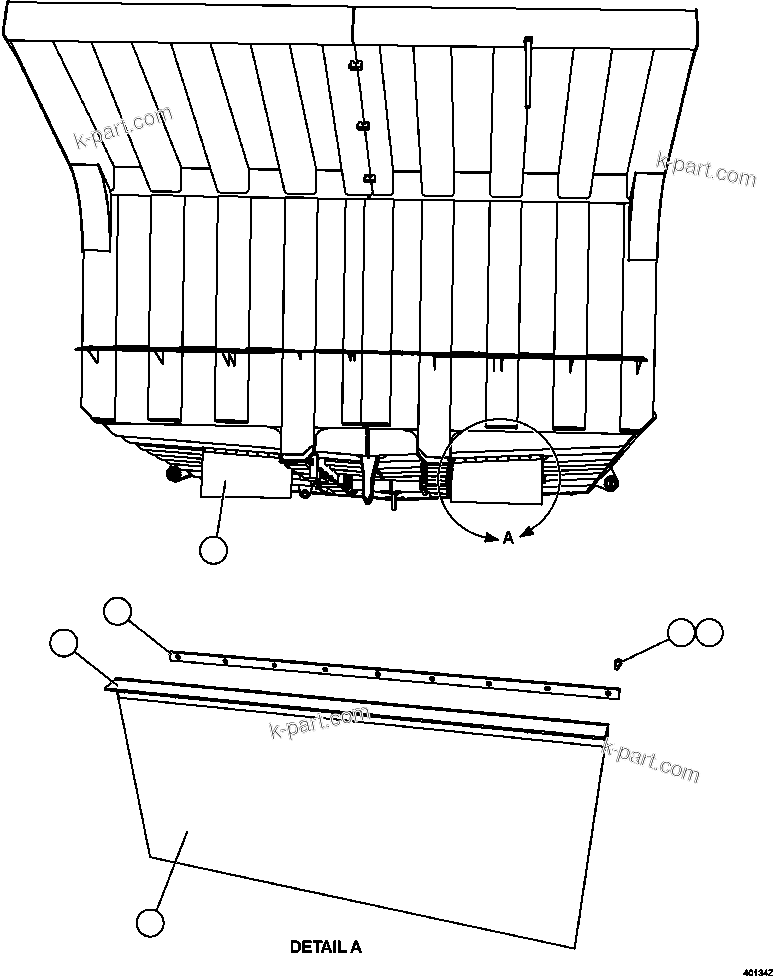 Komatsu parts book diagram for AFE57-GK 830E-1AC S/N A30840 - A30841  HIBBING TACONITE: BODY MUDFLAP INSTALLATION   2/2