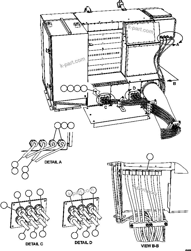 Komatsu parts book diagram for AFE57-GK 830E-1AC S/N A30840 - A30841  HIBBING TACONITE: CONTROL CABINET WIRING