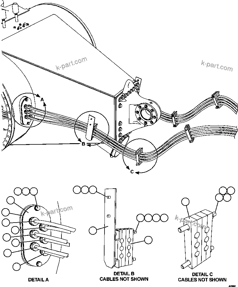 Komatsu parts book diagram for AFE57-GK 830E-1AC S/N A30840 - A30841  HIBBING TACONITE: WHEEL MOTOR WIRING  2/4