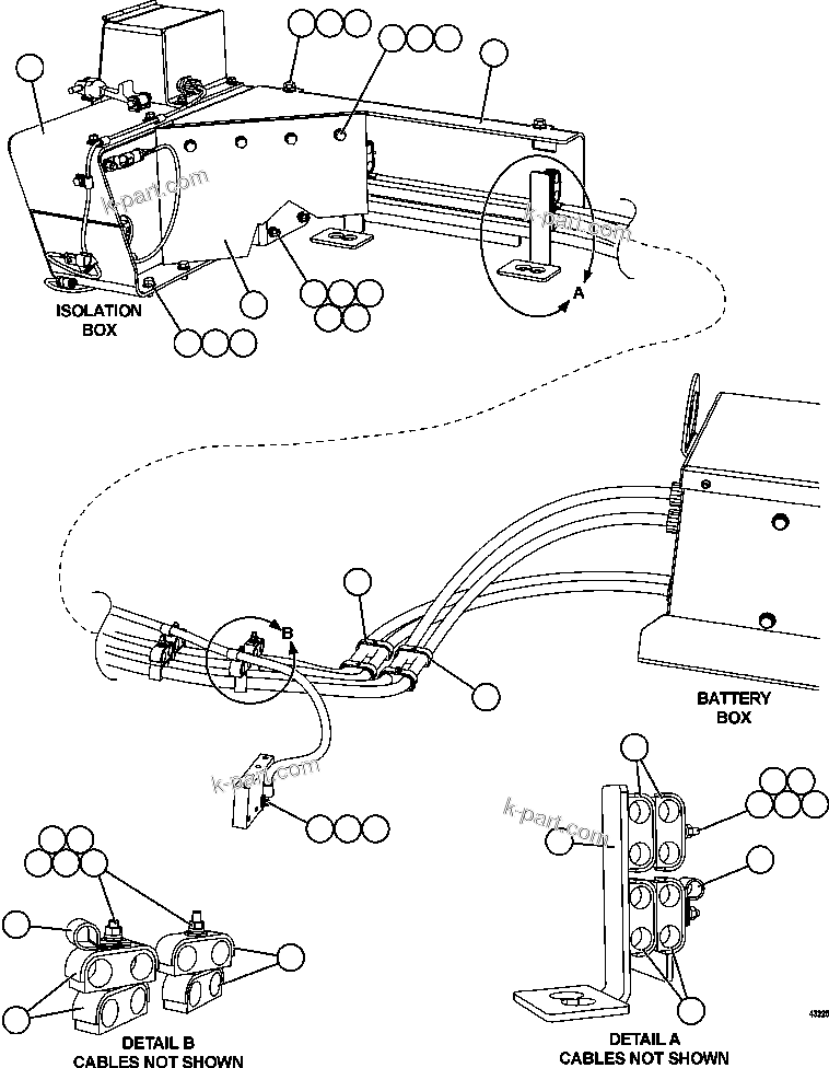 Komatsu parts book diagram for AFE57-GK 830E-1AC S/N A30840 - A30841  HIBBING TACONITE: BATTERY BOX WIRING   1/2