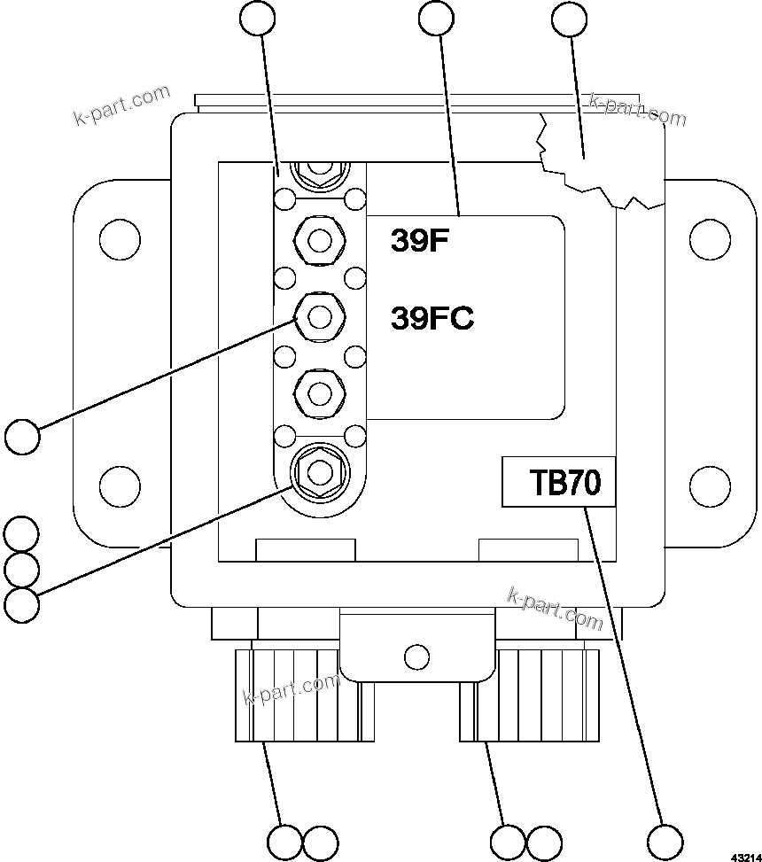 Komatsu parts book diagram for AFE57-GK 830E-1AC S/N A30840 - A30841  HIBBING TACONITE: JUNCTION BOX ASSEMBLY - RH      XB6870