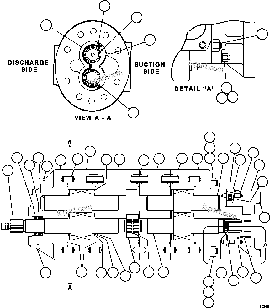 Komatsu parts book diagram for AFE57-GK 830E-1AC S/N A30840 - A30841  HIBBING TACONITE: HOIST PUMP ASSEMBLY               PB8761