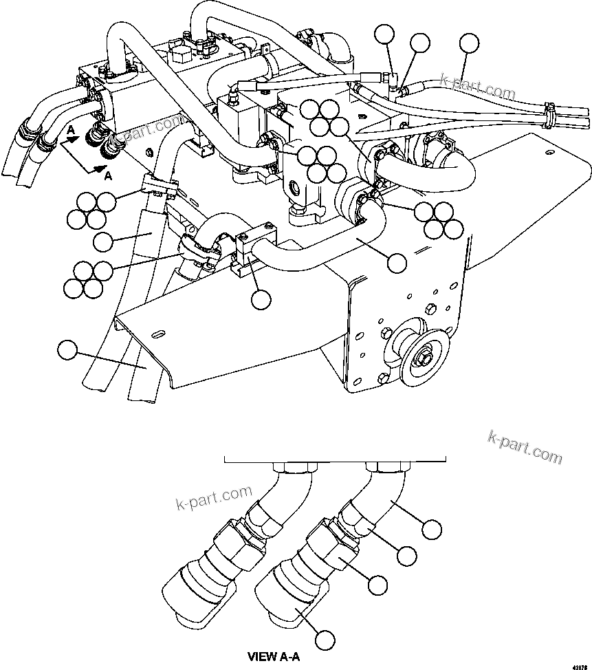 Komatsu parts book diagram for AFE57-GK 830E-1AC S/N A30840 - A30841  HIBBING TACONITE: HOIST PIPING   3/4