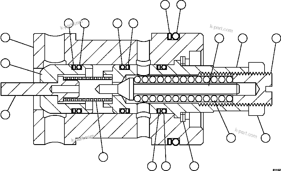 Komatsu parts book diagram for AFE57-GK 830E-1AC S/N A30840 - A30841  HIBBING TACONITE: RELIEF VALVE ASSEMBLY              VE3567