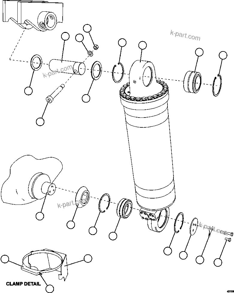 Komatsu parts book diagram for AFE57-GK 830E-1AC S/N A30840 - A30841  HIBBING TACONITE: HOIST CYLINDER INSTALLATION