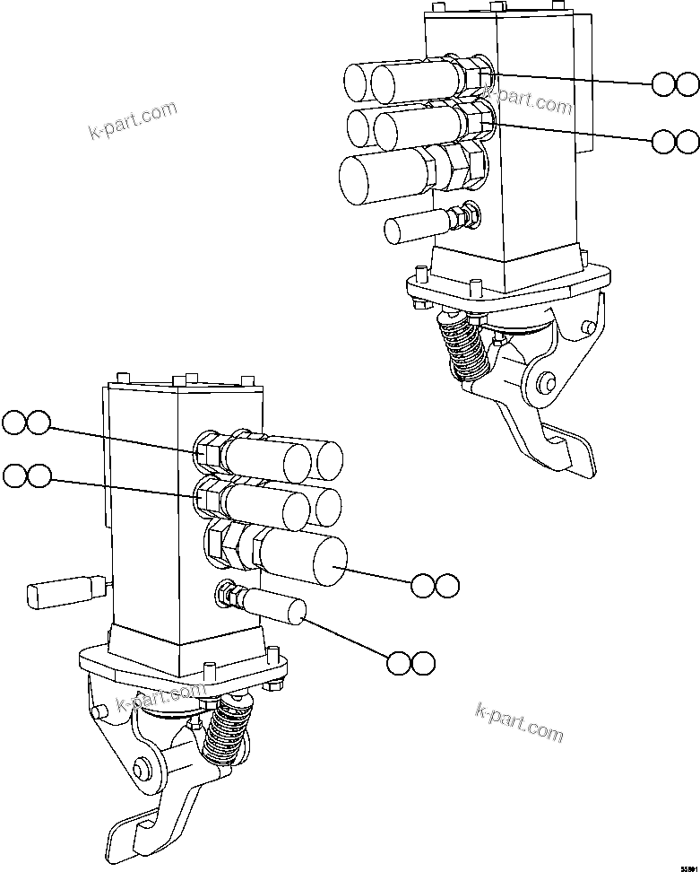 Komatsu parts book diagram for AFE57-GK 830E-1AC S/N A30840 - A30841  HIBBING TACONITE: BRAKE VALVE PIPING