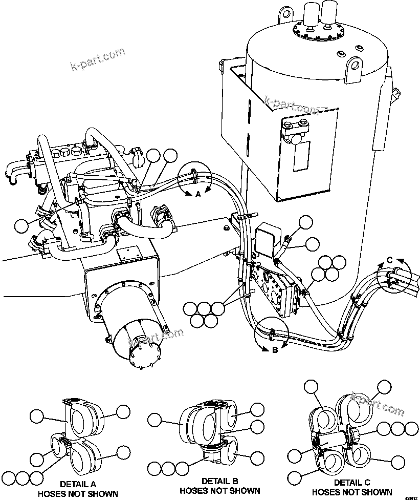 Komatsu parts book diagram for AFE57-GK 830E-1AC S/N A30840 - A30841  HIBBING TACONITE: HYDRAULIC CABINET PIPING