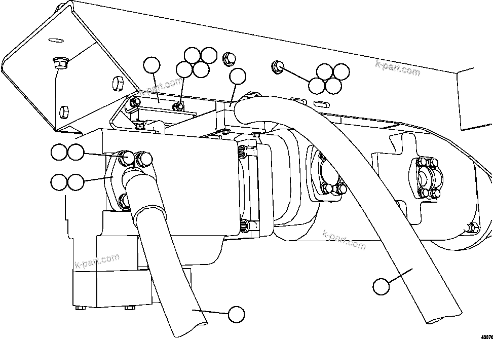 Komatsu parts book diagram for AFE57-GK 830E-1AC S/N A30840 - A30841  HIBBING TACONITE: STEERING PUMP PIPING   2/2