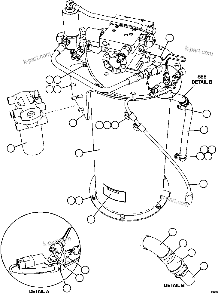 Komatsu parts book diagram for AFE57-GK 830E-1AC S/N A30840 - A30841  HIBBING TACONITE: AUTOMATIC LUBRICATION - PUMP INSTALLATION