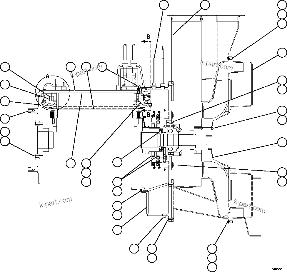 Komatsu parts book diagram for AFE57-GK 830E-1AC S/N A30840 - A30841  HIBBING TACONITE: ALTERNATOR - ENGINE MOUNT   1/2