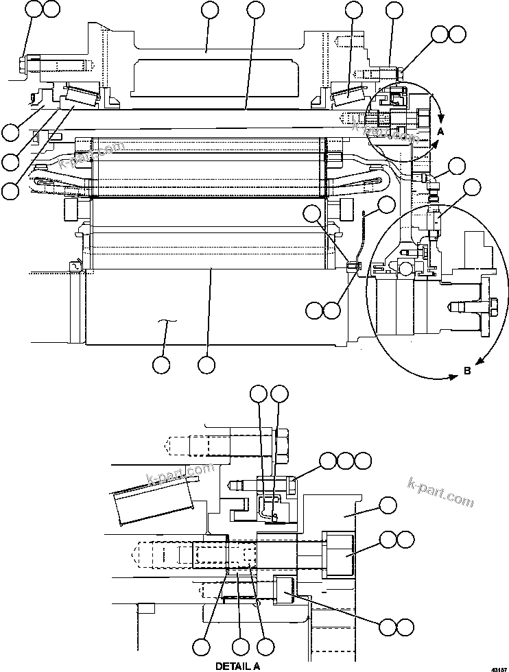 Komatsu parts book diagram for AFE57-GK 830E-1AC S/N A30840 - A30841  HIBBING TACONITE: WHEEL MOTOR  2/8   PC3159