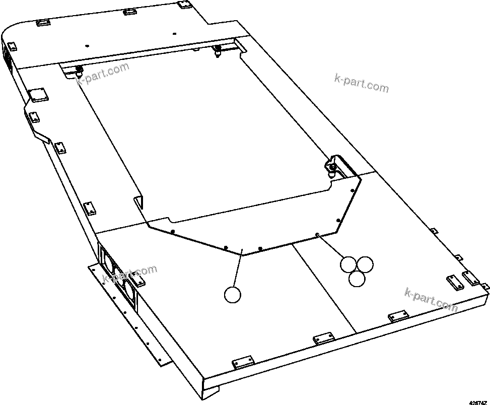 Komatsu parts book diagram for AFE57-GU 830E-1AC S/N A40884 - A40887 & A40895 - A40899  MANTOS BLANCOS: LH DECK ACCESS COVERS