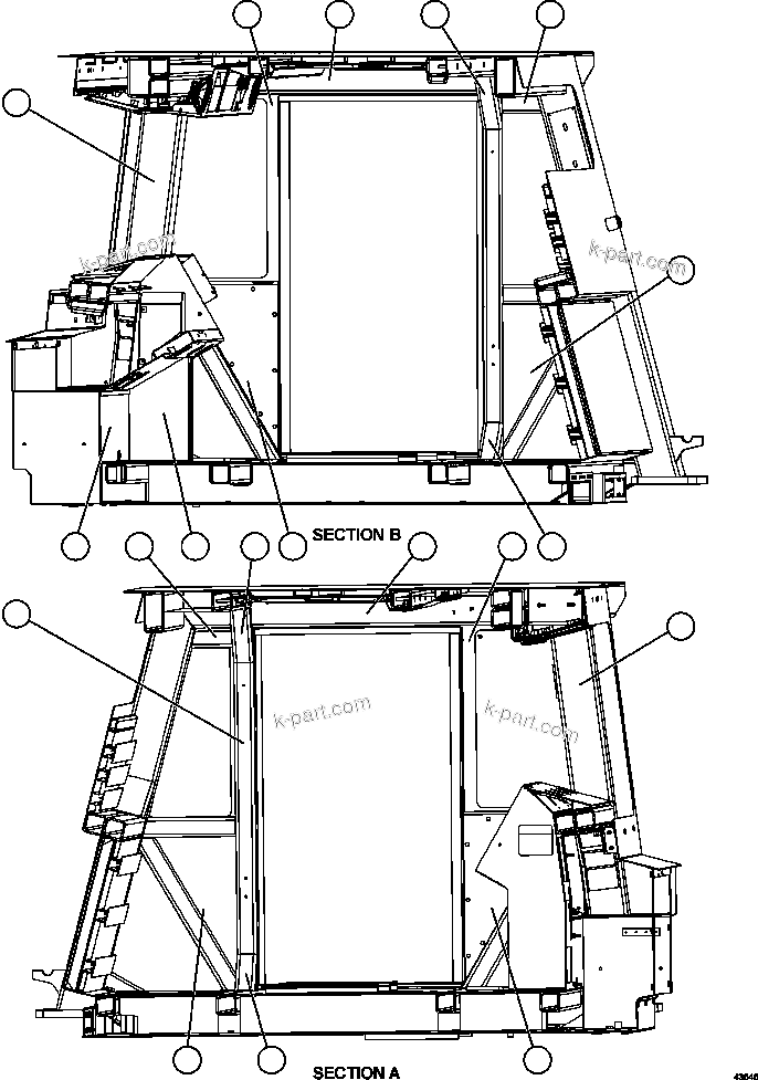 Komatsu parts book diagram for AFE57-GU 830E-1AC S/N A40884 - A40887 & A40895 - A40899  MANTOS BLANCOS: CAB CARPET   2/2