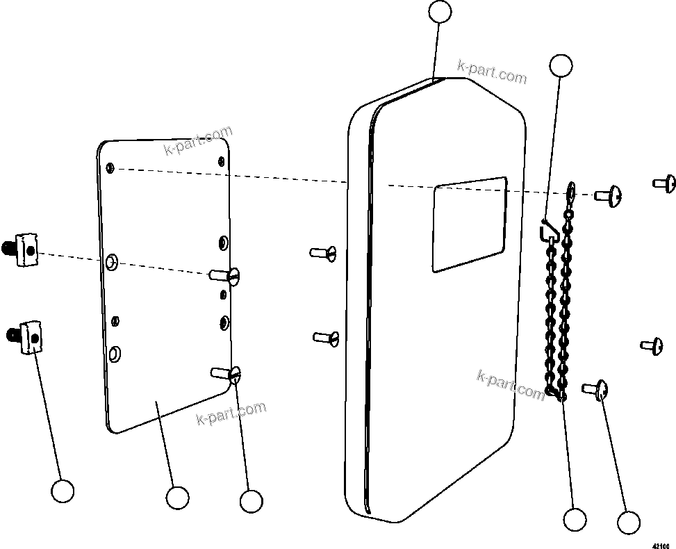 Komatsu parts book diagram for AFE57-GU 830E-1AC S/N A40884 - A40887 & A40895 - A40899  MANTOS BLANCOS: MANUAL HOLDER