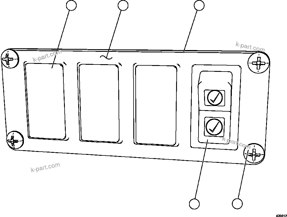Komatsu parts book diagram for AFE57-GU 830E-1AC S/N A40884 - A40887 & A40895 - A40899  MANTOS BLANCOS: UPPER LH DASH MODULE          EL4149