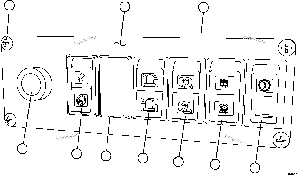 Komatsu parts book diagram for AFE57-GU 830E-1AC S/N A40884 - A40887 & A40895 - A40899  MANTOS BLANCOS: LOWER RH DASH MODULE
