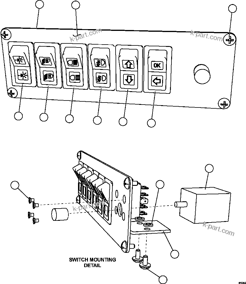 Komatsu parts book diagram for AFE57-GU 830E-1AC S/N A40884 - A40887 & A40895 - A40899  MANTOS BLANCOS: LOWER LH DASH MODULE