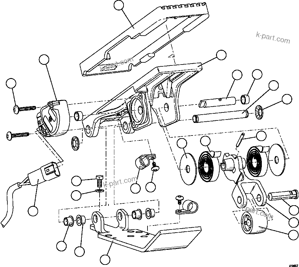 Komatsu parts book diagram for AFE57-GU 830E-1AC S/N A40884 - A40887 & A40895 - A40899  MANTOS BLANCOS: ELECTRONIC TREADLE           PB9506