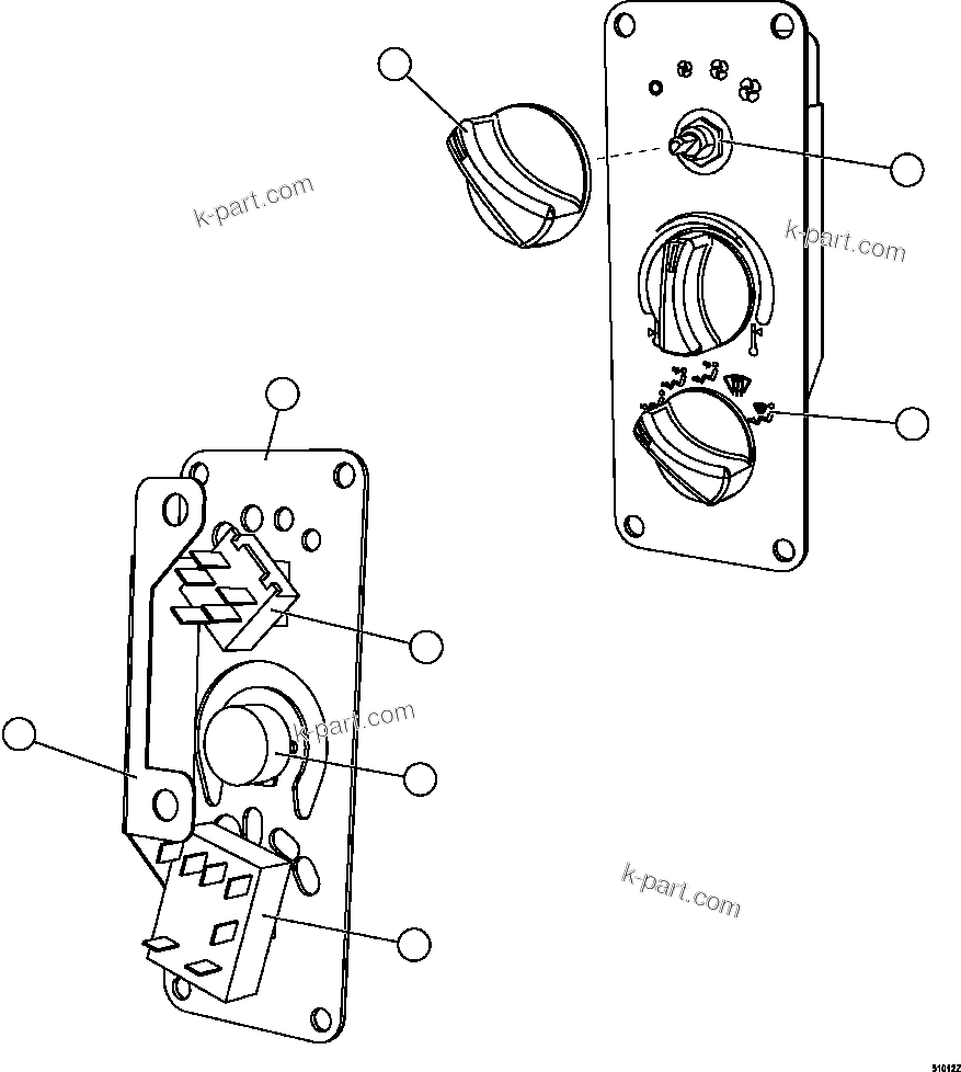 Komatsu parts book diagram for AFE57-GU 830E-1AC S/N A40884 - A40887 & A40895 - A40899  MANTOS BLANCOS: CONTROL PANEL SWITCH        EL5676